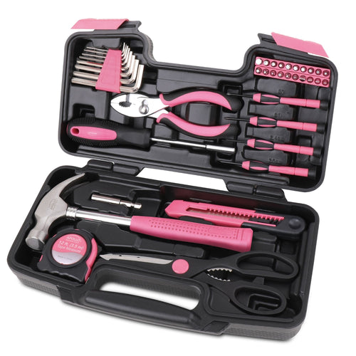 Apollo Tools 39 Piece General Tool Set Pink