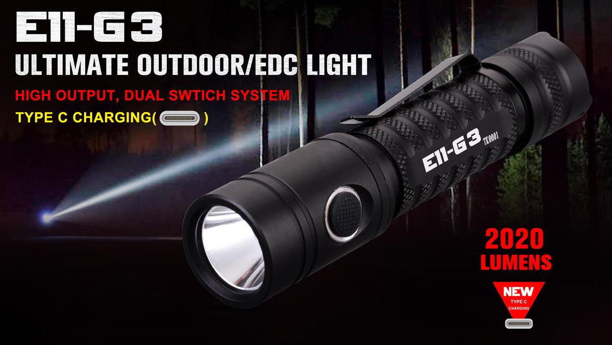E11-Gen3 2,020 Lumen Rechargeable EDC Flashlight