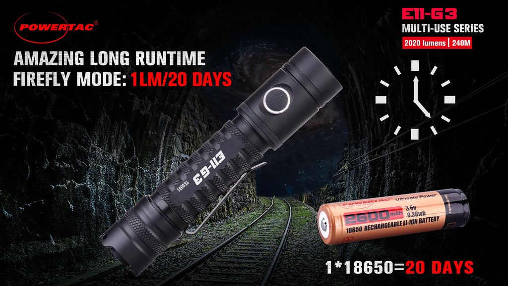 E11-Gen3 2,020 Lumen Rechargeable EDC Flashlight