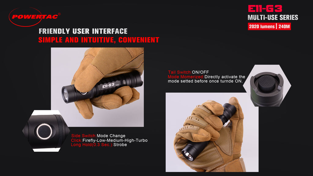 E11-Gen3 2,020 Lumen Rechargeable EDC Flashlight