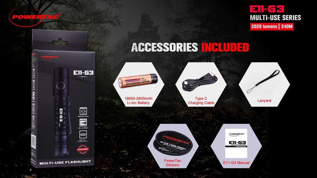 E11-Gen3 2,020 Lumen Rechargeable EDC Flashlight