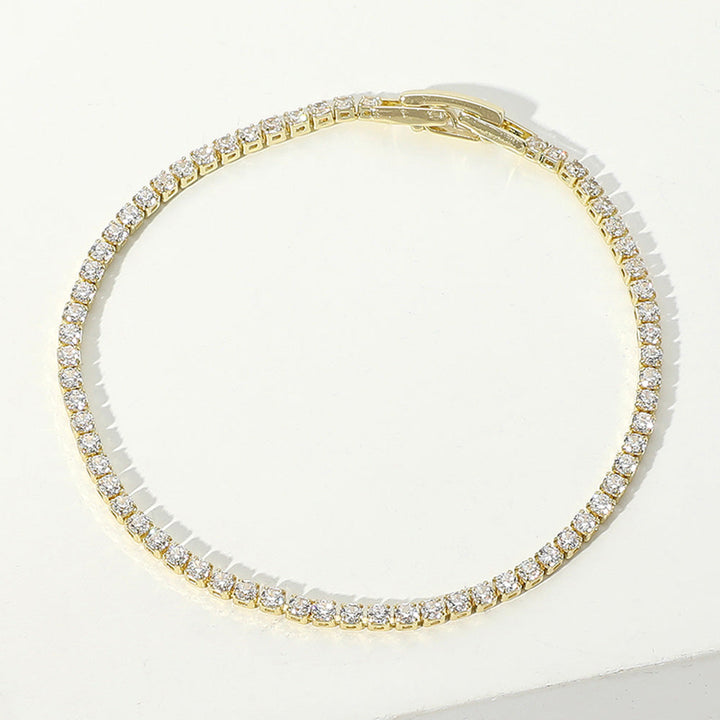 Round CZ Stone Tennis Chain Evening Bracelet