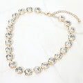 Cushion Round Stone Link Evening Necklace