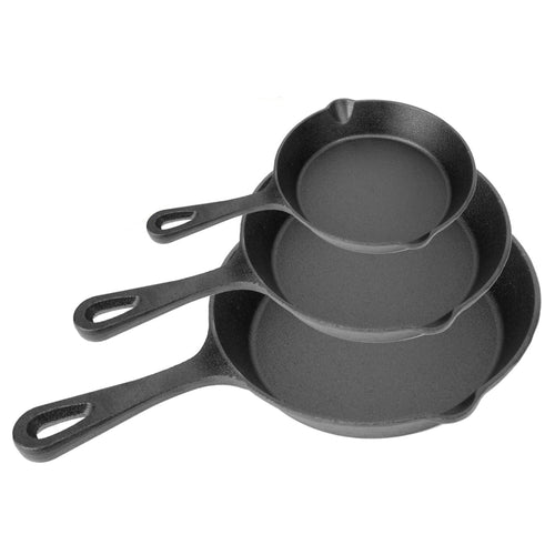 3-Piece Pre-Seasoned Cast Iron Skillet Set