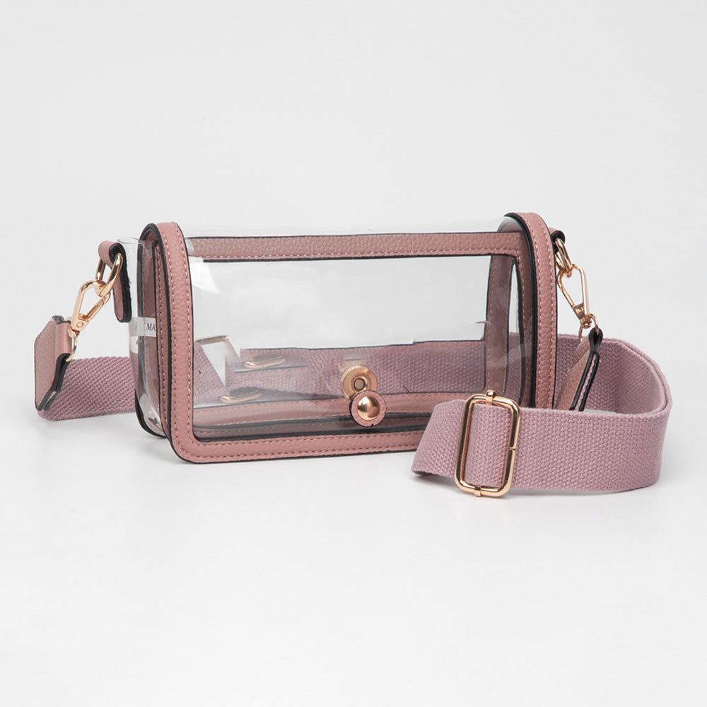 Transparent Rectangle Flap Crossbody Bag