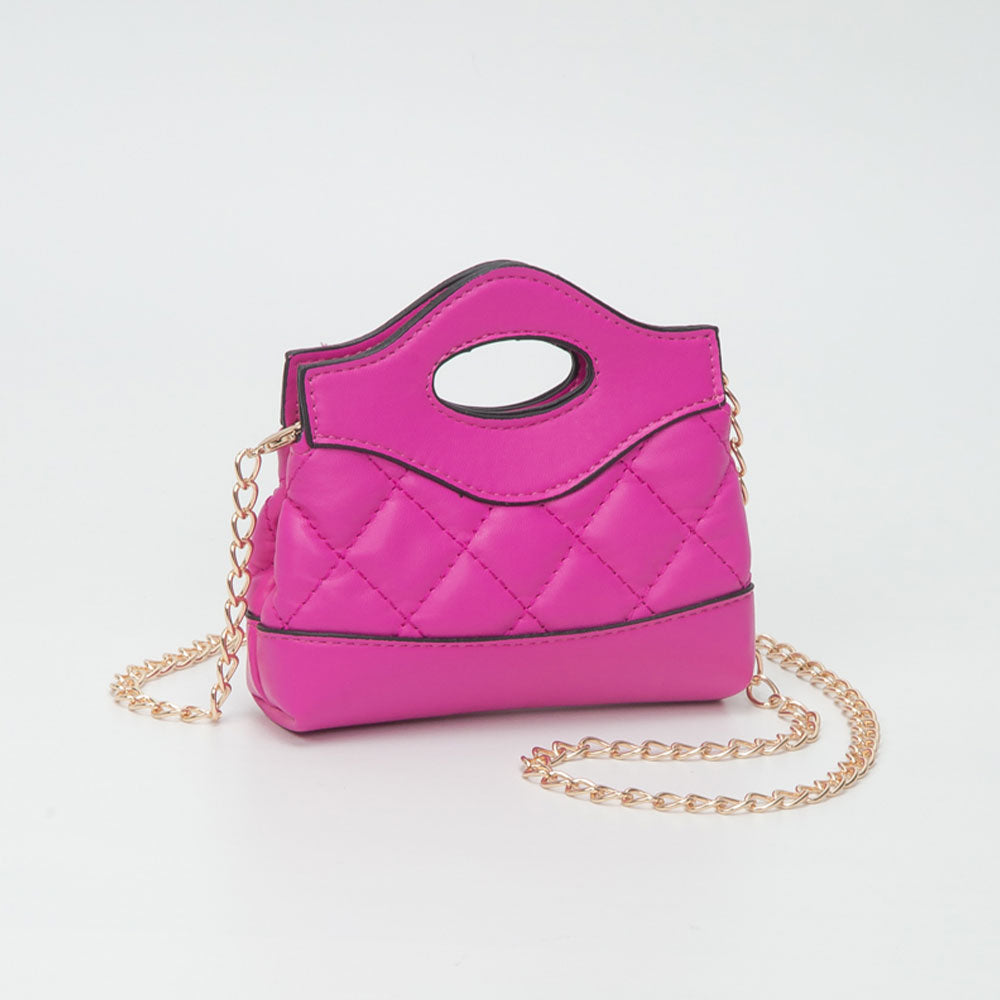 Smooth Faux Leather Mini Quilted Handbag Crossbody Bag