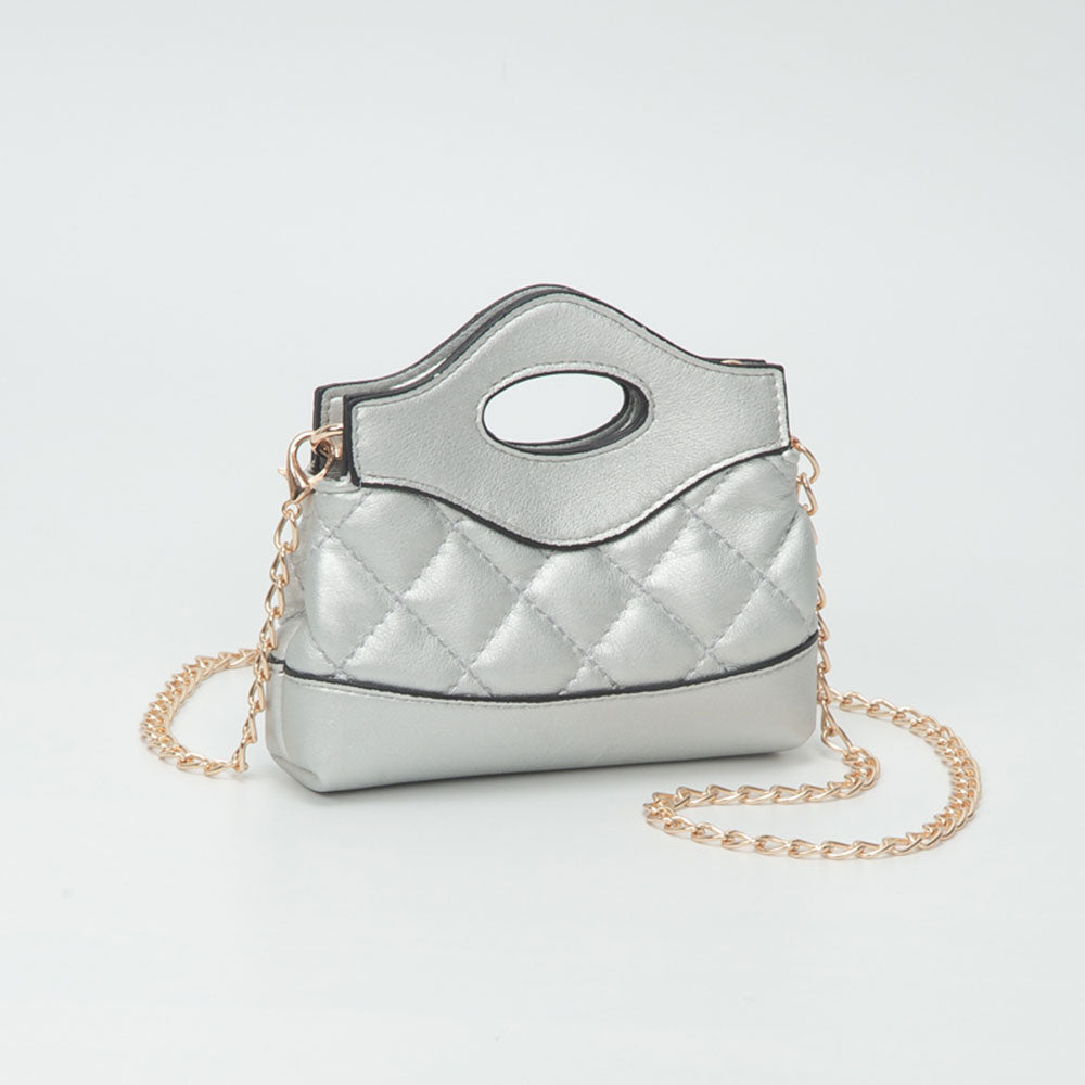 Smooth Faux Leather Mini Quilted Handbag Crossbody Bag