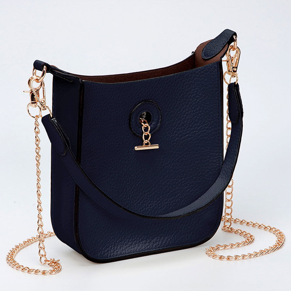 Faux Leather Chain Shoulder Mini Crossbody Bag