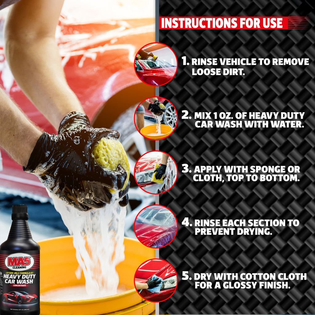 MA5X Concentrated Car Wash Soap: High Foam, Streak-Free