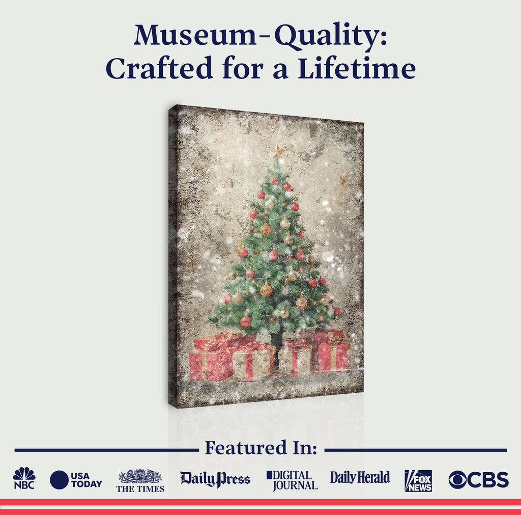 Vintage Christmas Tree With Gifts Wall Art III
