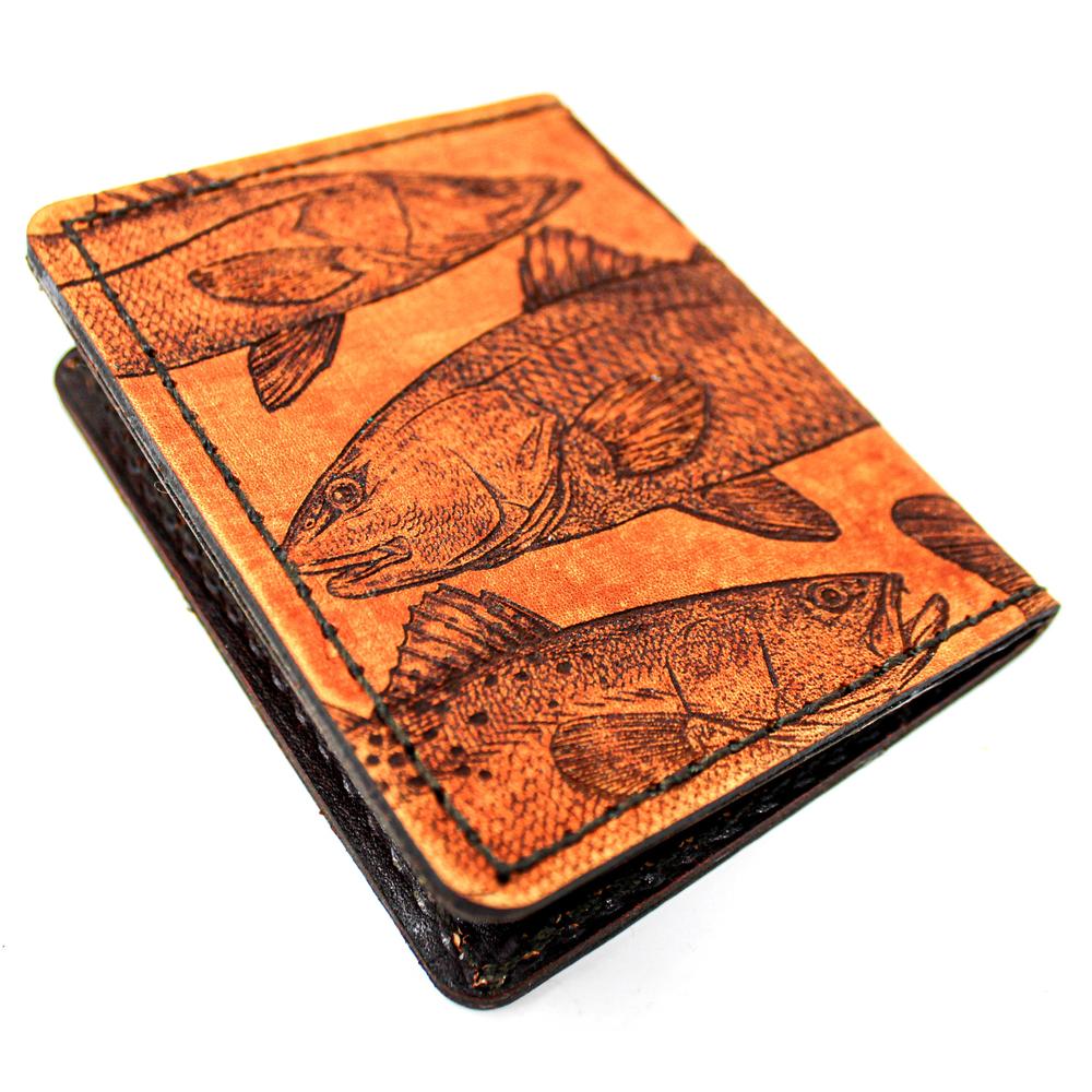Handcrafted Leather Original Mens Wallet - FL Inshore Slam