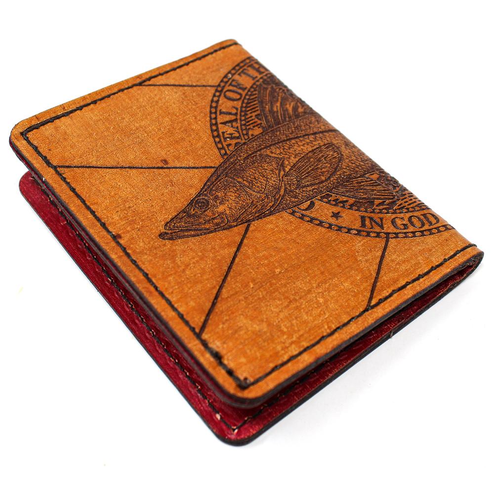 Handcrafted Leather Wallet - Florida Flag Snook
