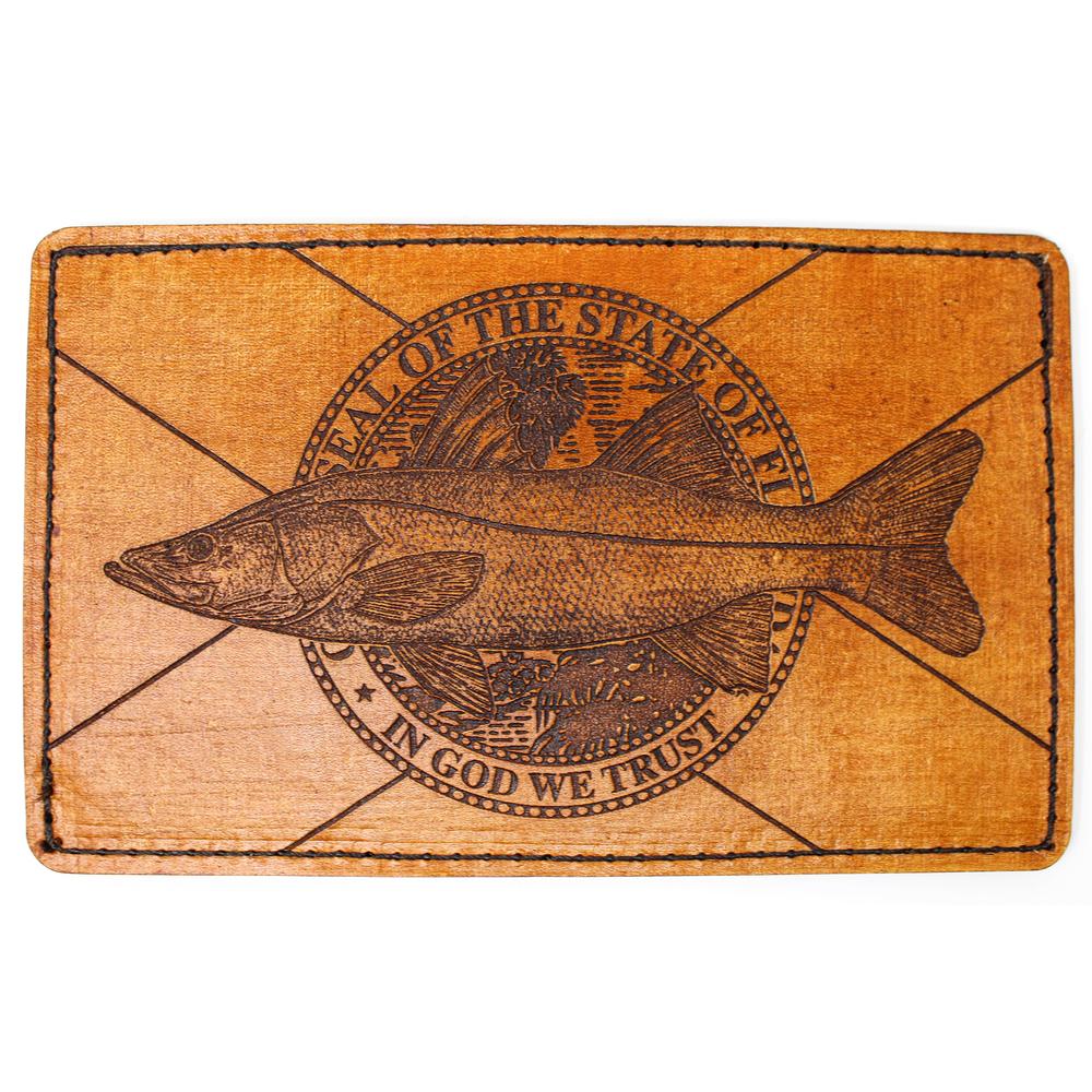 Handcrafted Leather Wallet - Florida Flag Snook