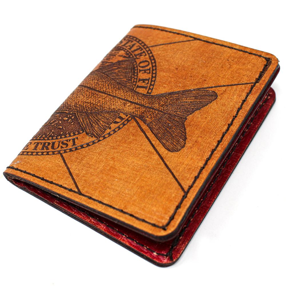 Handcrafted Leather Wallet - Florida Flag Snook