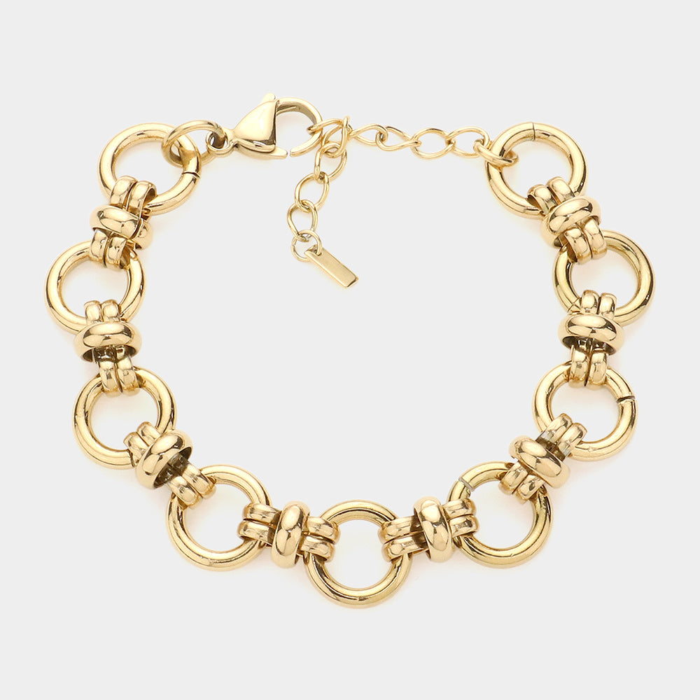 18K Gold Dipped Stainless Steel Premium Handmade Chain Link Bracelet
