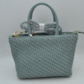 Woven Mini Tote Bag with Rounded Top Handles and Detachable Strap