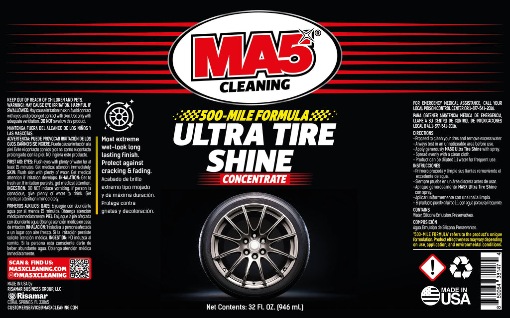 MA5X Ultra Tire Shine: Non-Sling Wet Look Dressing