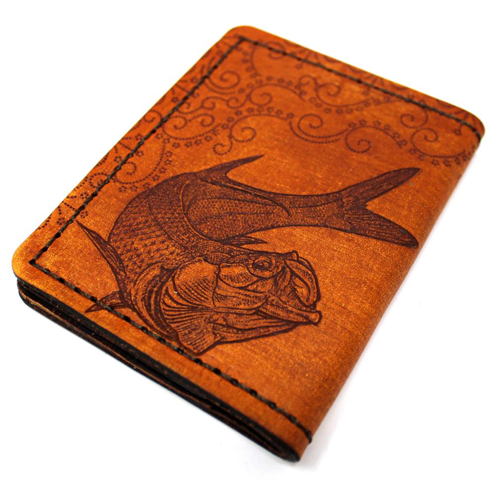 Handcrafted Leather Original Mens Wallet - Twisting Tarpon