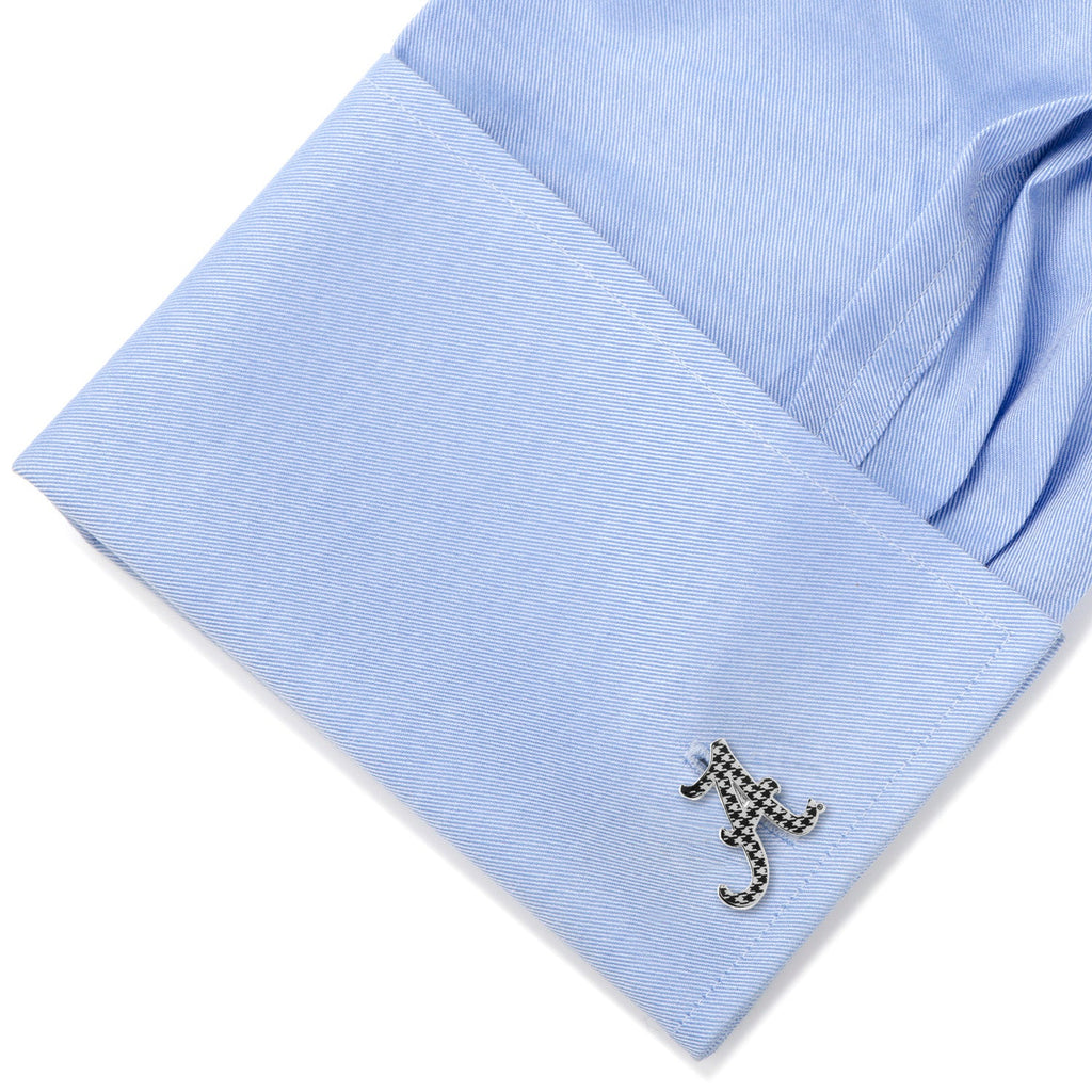 Alabama houndstooth cufflinks, alternate view