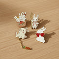 Kawaii Bunny Enamel Pin Set of 4 – Hard Enamel Lapel Pins