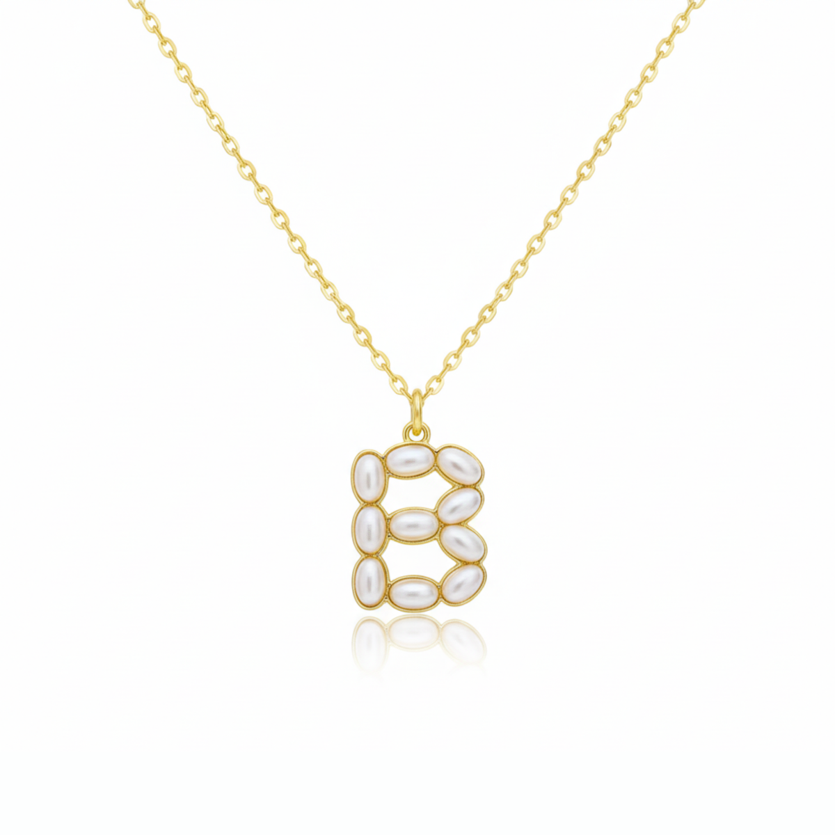 Pearl Mosaic Initial Pendant Necklace