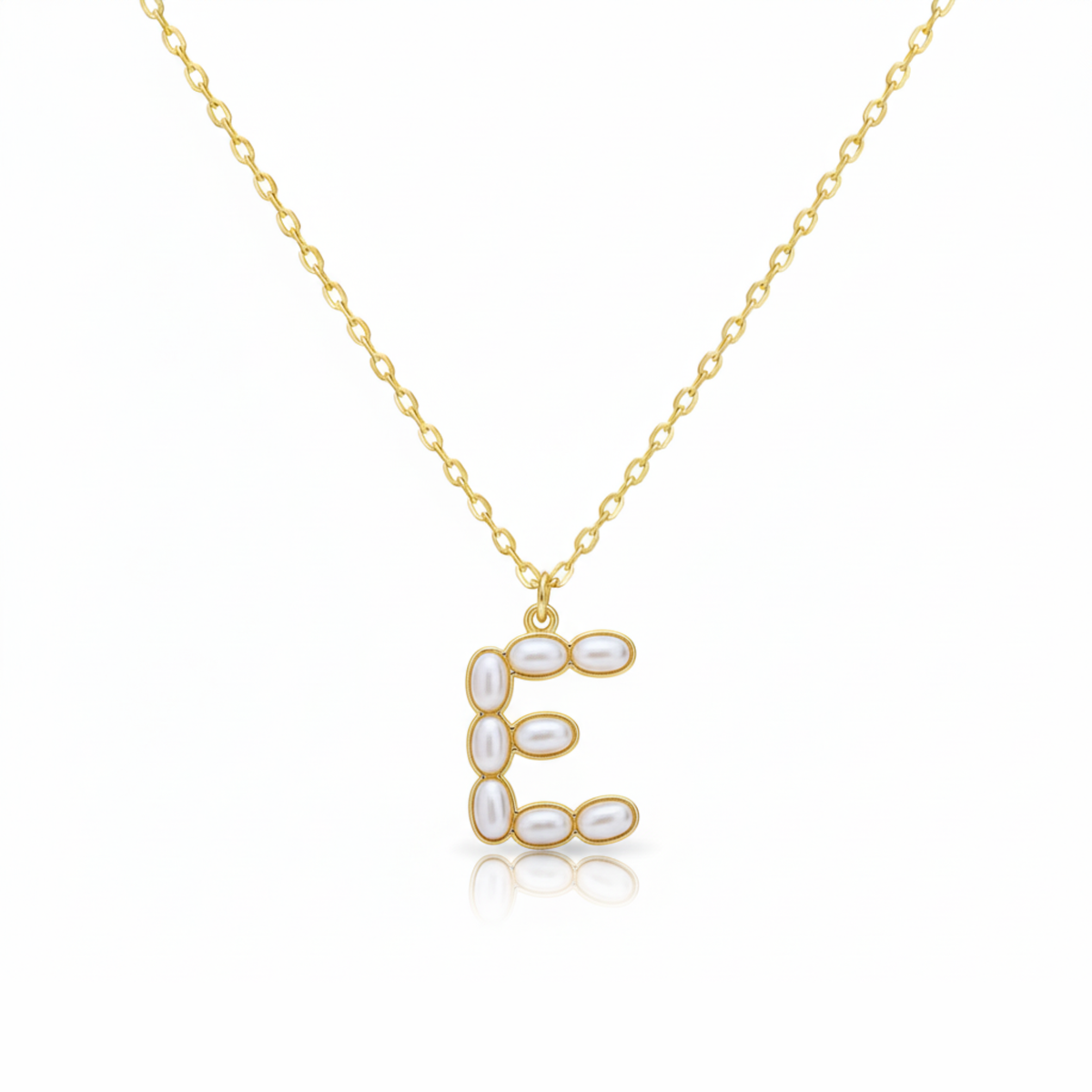 Pearl Mosaic Initial Pendant Necklace