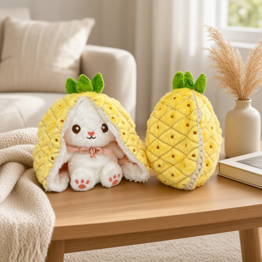 Reversible Strawberry Bunny Plush