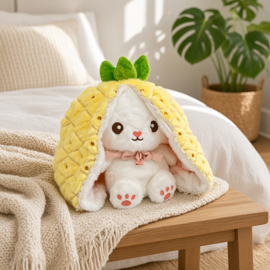 Reversible Strawberry Bunny Plush