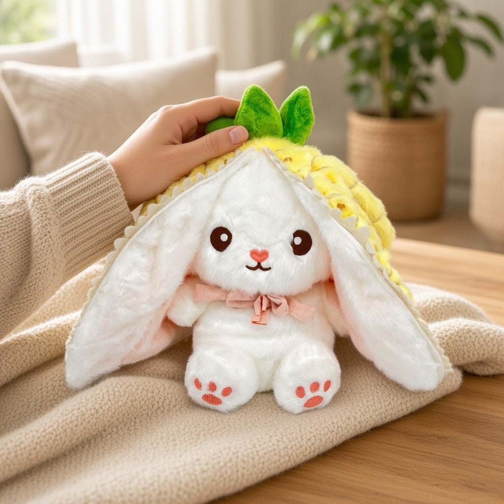 Reversible Strawberry Bunny Plush