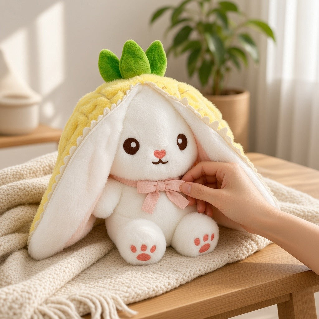 Reversible Strawberry Bunny Plush