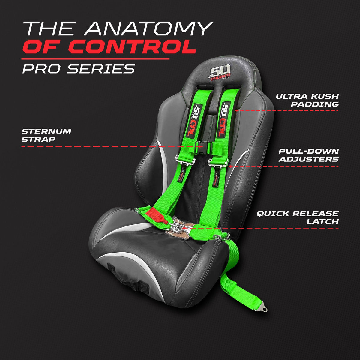 Pro Series 3" 4 point Harness Seat Belt 50 Caliber Racing