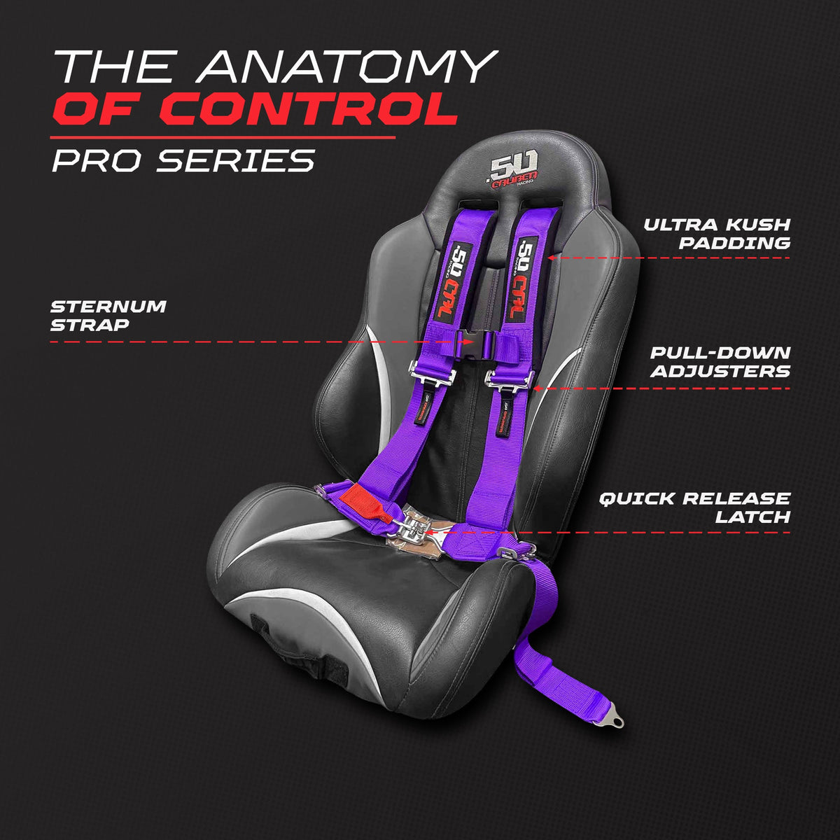 Pro Series 3" 4 point Harness Seat Belt 50 Caliber Racing