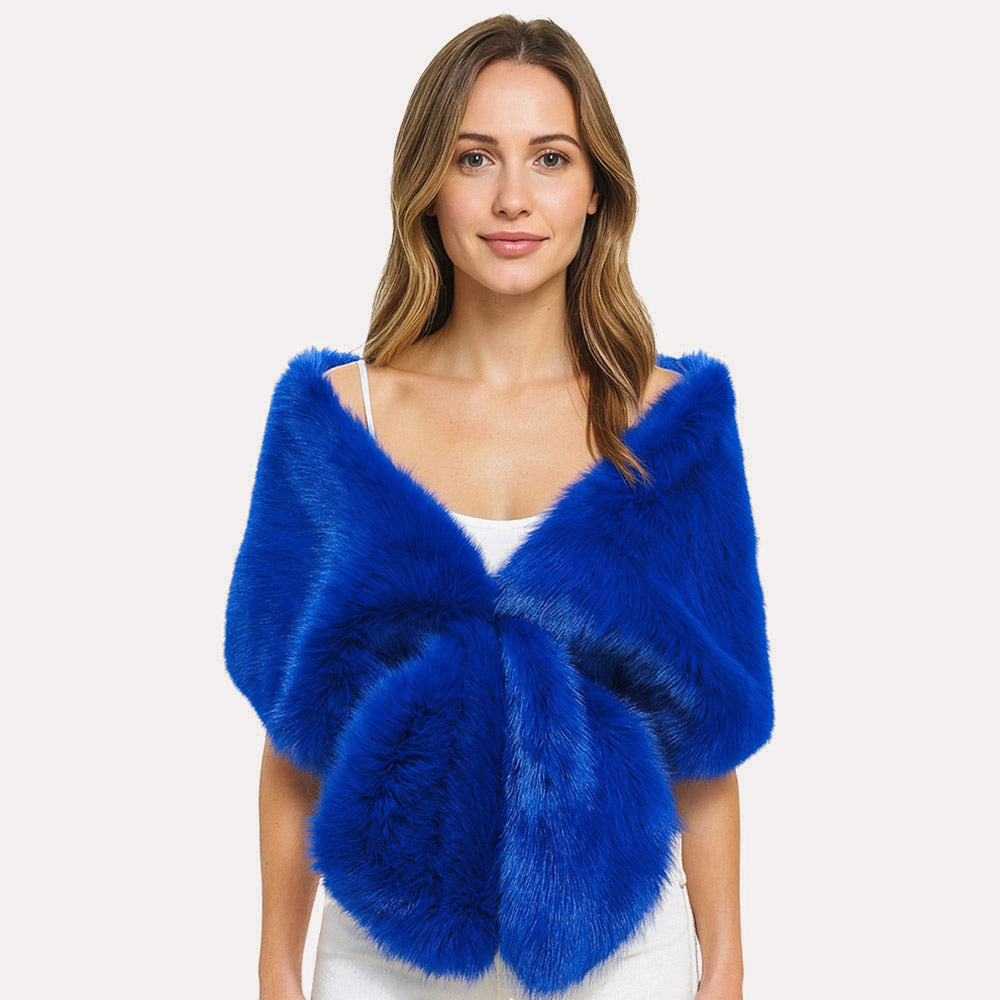 Faux Fur Shawl Wrap Poncho