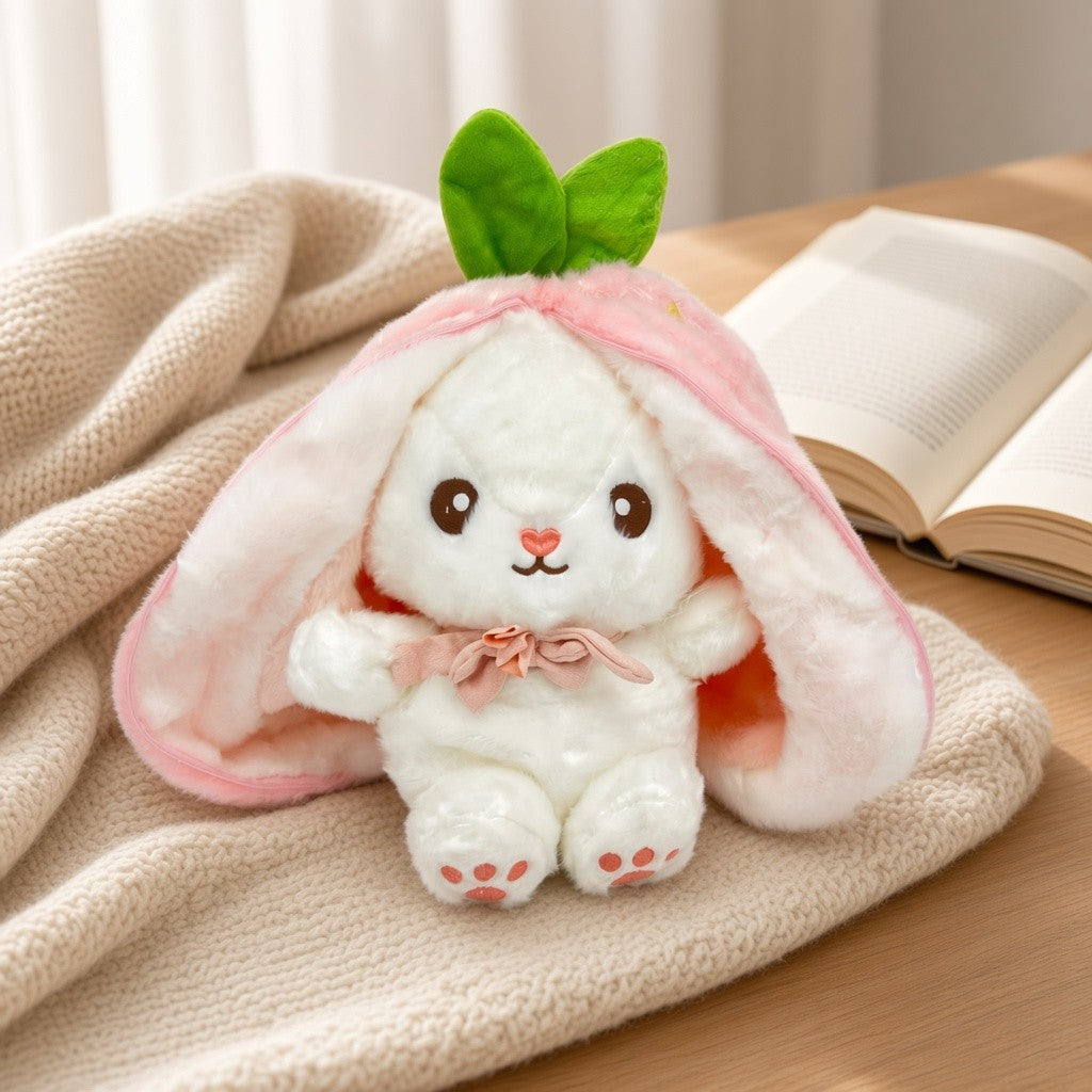 Reversible Strawberry Bunny Plush