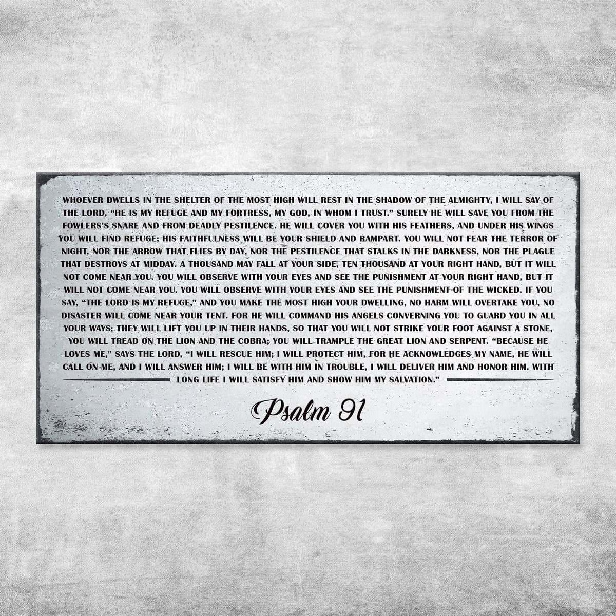 Psalm 91 Christian Wall Sign