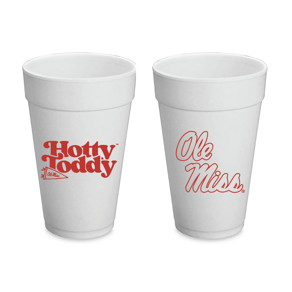 The University of Mississippi (Ole Miss) - 20 oz Styrofoam Cups, Set of 8