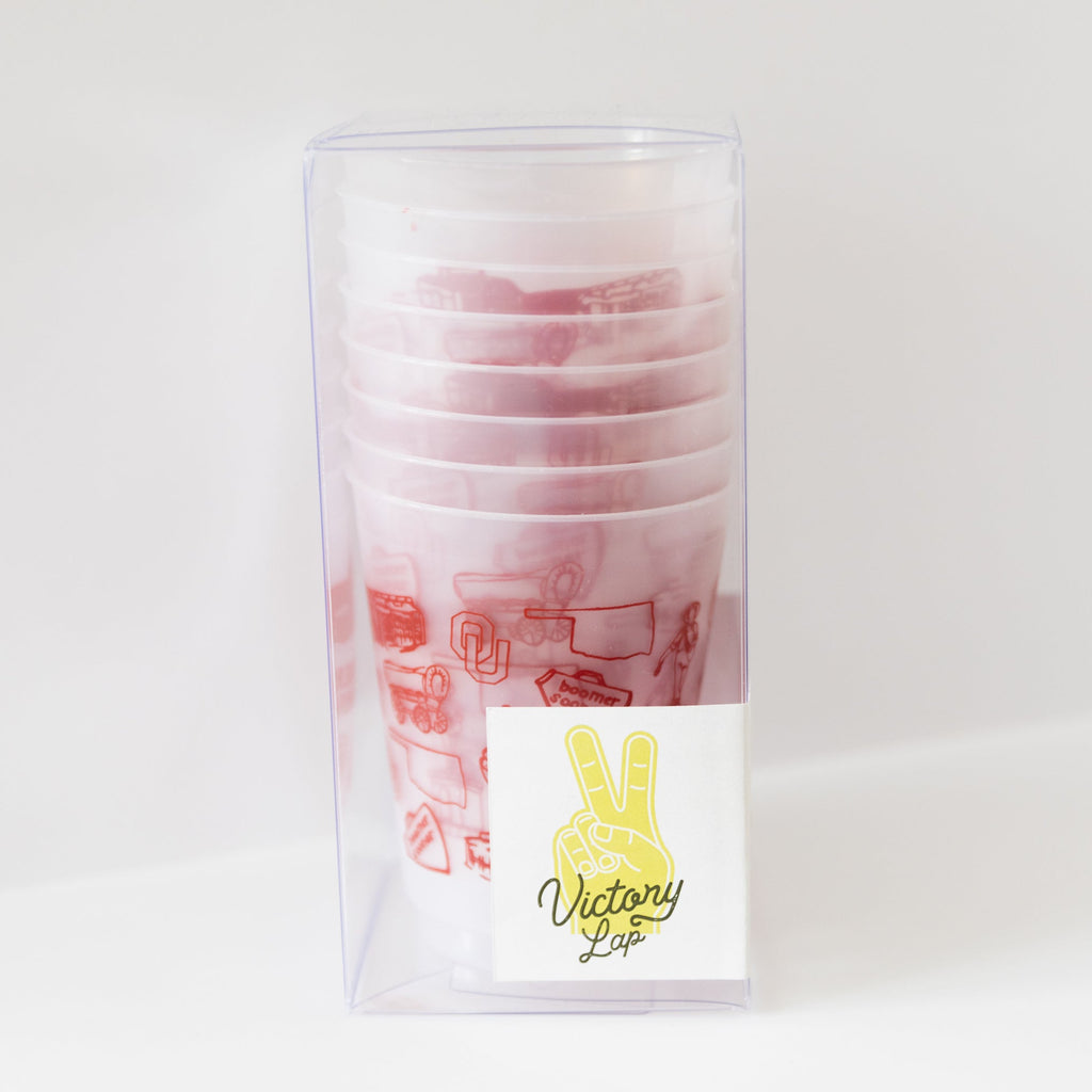 The University of Oklahoma (OU) - Shatterproof Cups, Set of 8