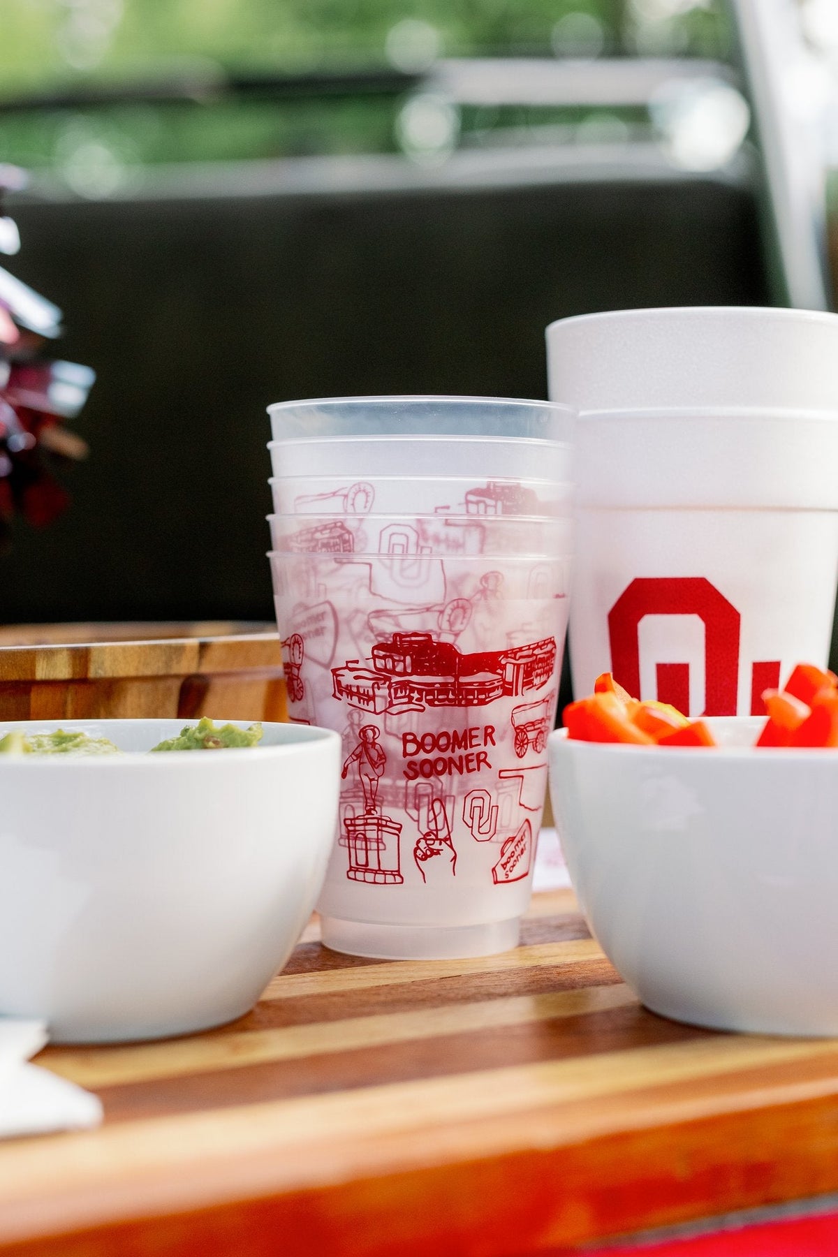 The University of Oklahoma (OU) - Shatterproof Cups, Set of 8