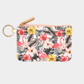 Flamingo Flower Patterned ID Wallet Detachable Lanyard