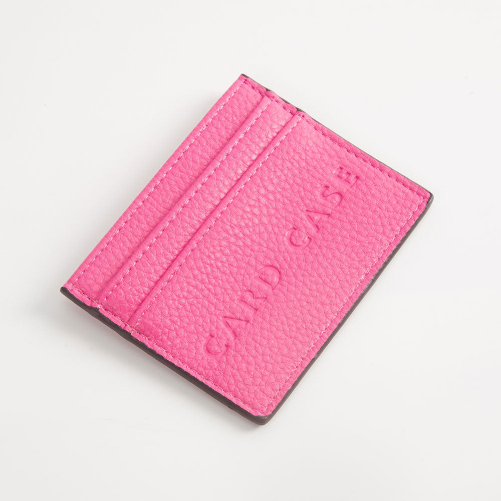 Textured Faux Leather Card Case Wallet
