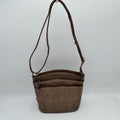 Embossed Floral Multi-Zipper Crossbody Bag with Adjustable Strap