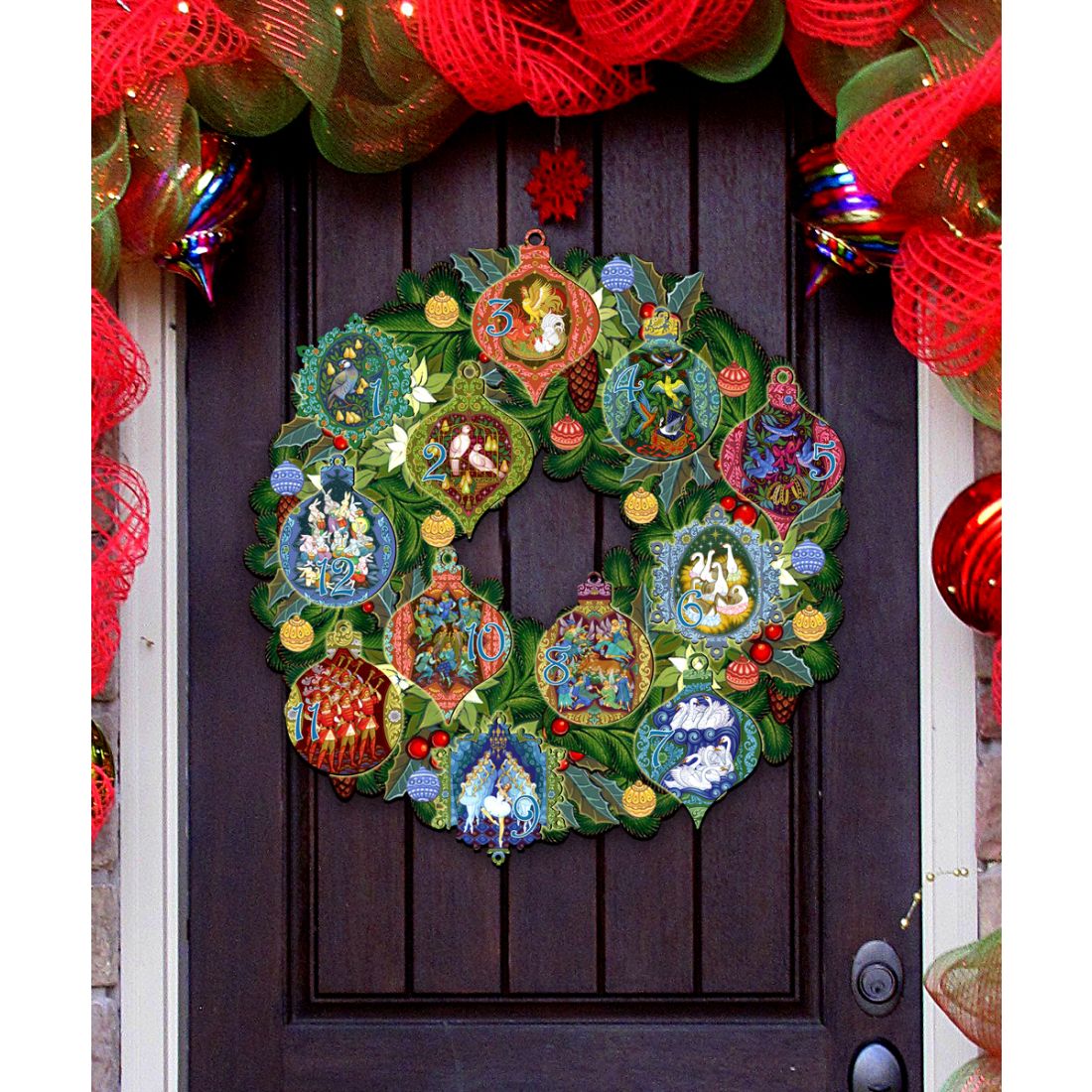 12 Days of Christmas Holiday Door Wreath by G. Debrekht - Christmas Decor