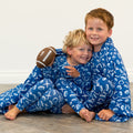 Blue Football Playbook Big Kid Pajama
