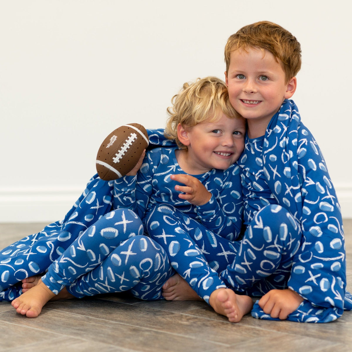 Blue Football Playbook Big Kid Pajama