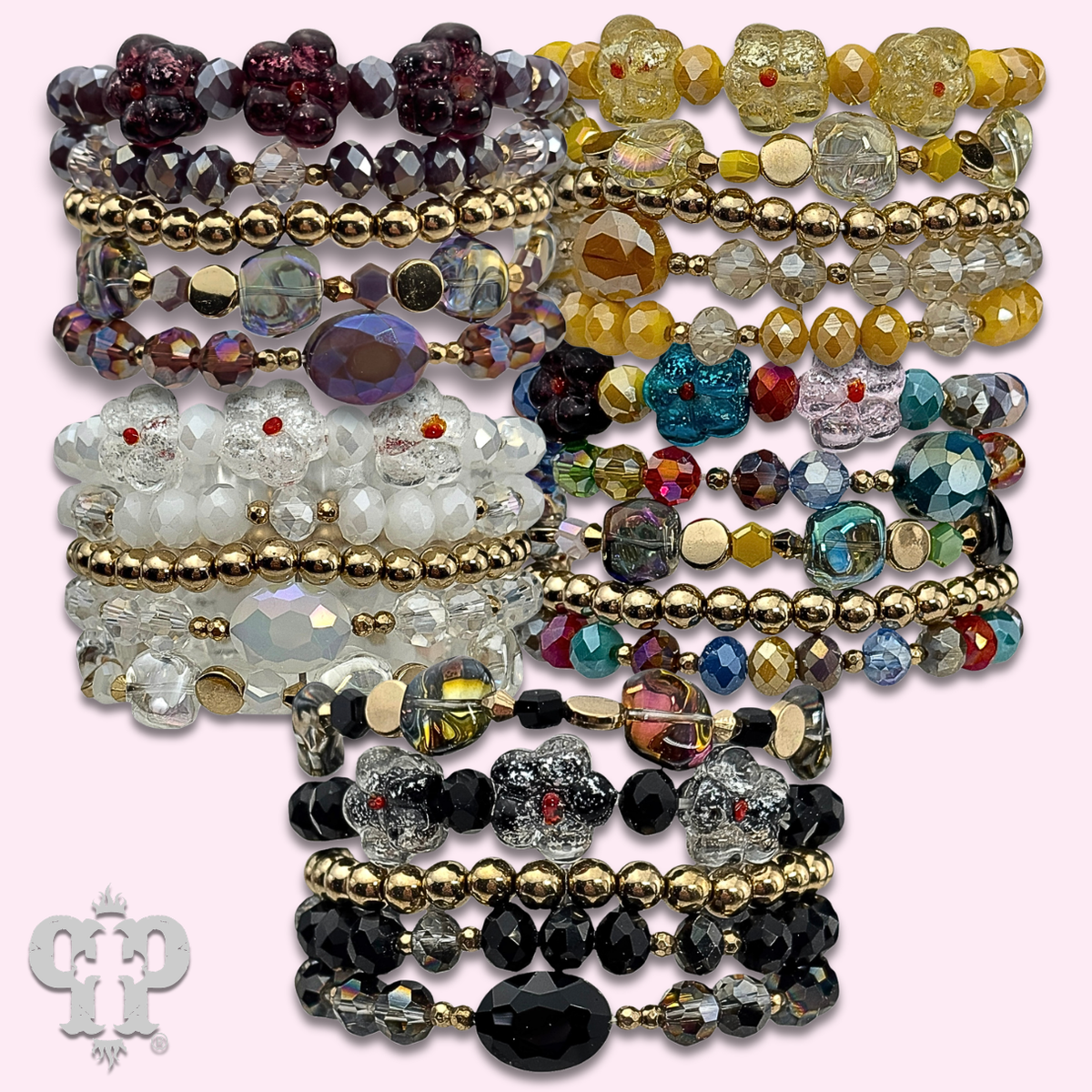 Glass Bead Variety Mix Bracelet Stack
