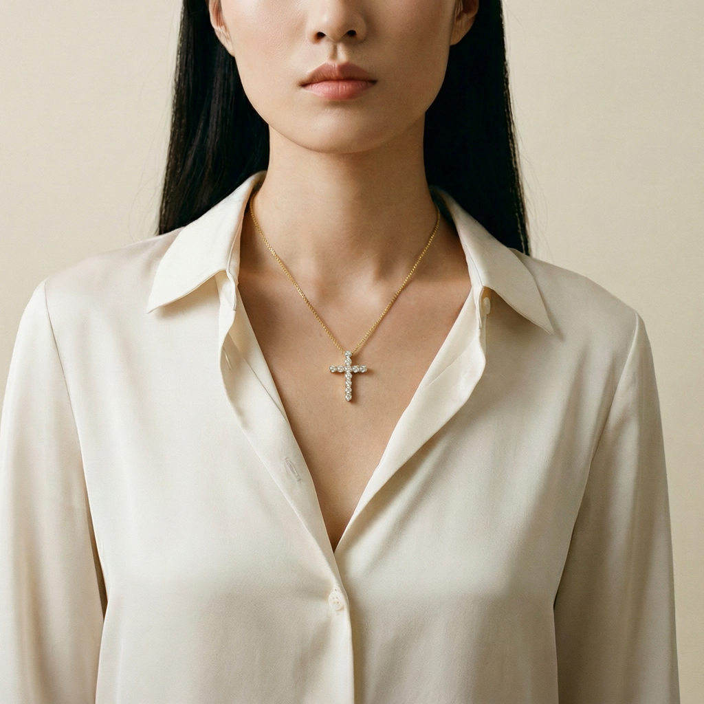 The Bella Pavé Cross Pendant
