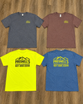 Clean real custom company shirt example showing front and back business branding