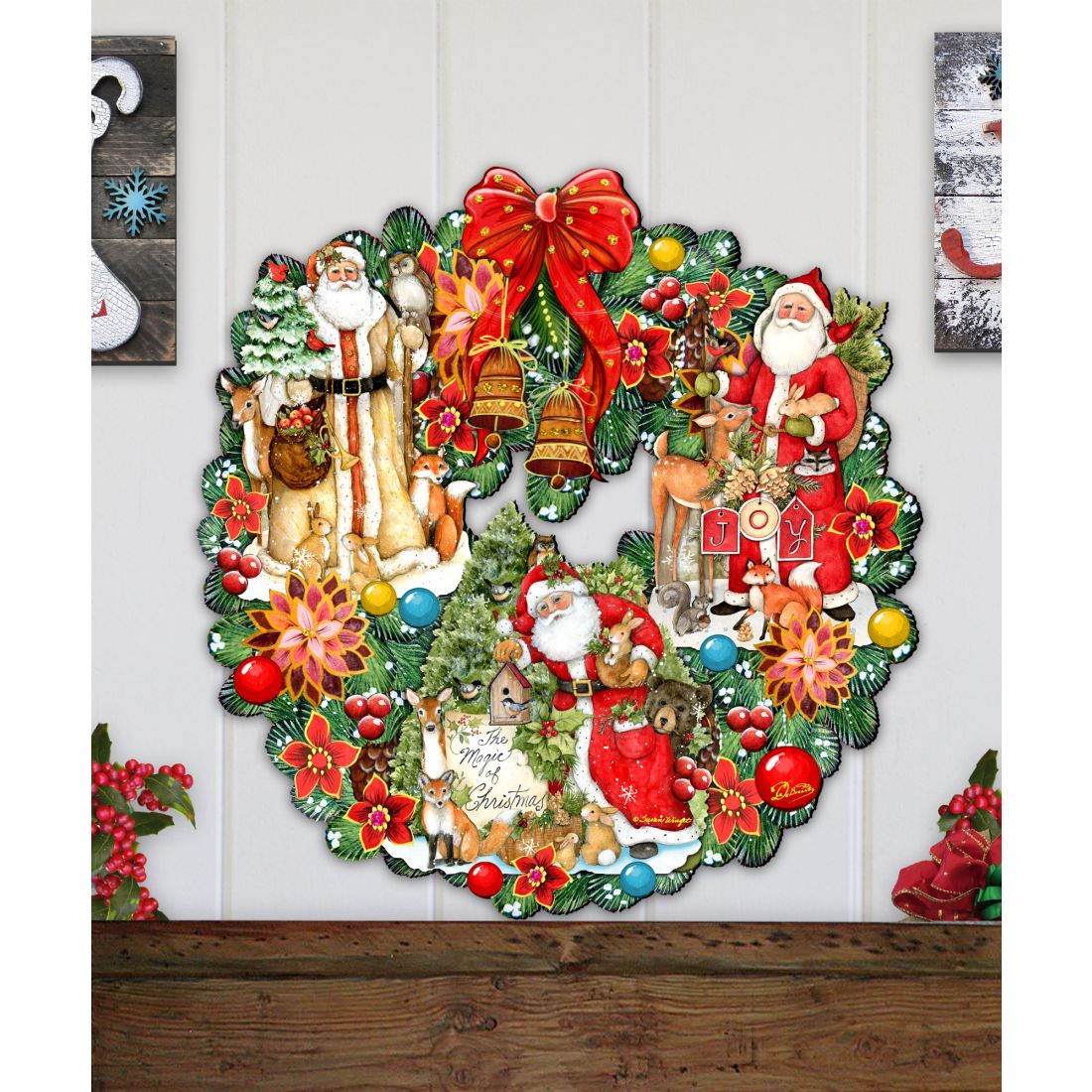 Classic Santa Holiday Door Wreath by G. Debrekht