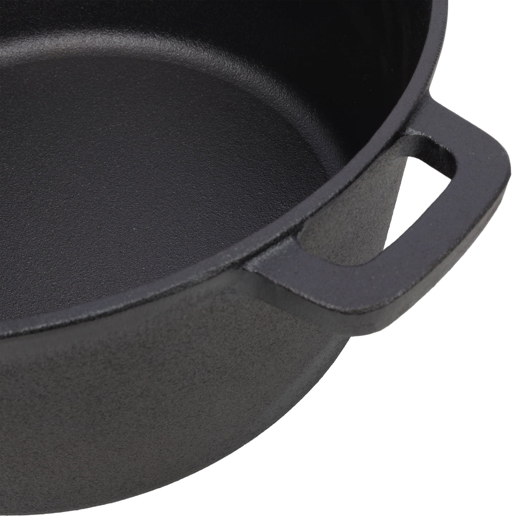 2-in-1 Cast Iron Dutch Oven, 5 Qt, with Iron Pot Rack