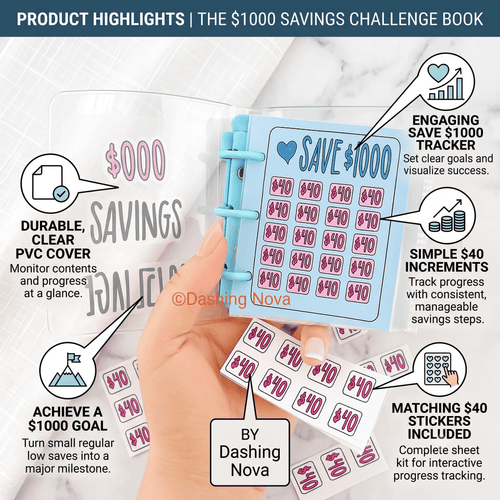 $1,000 Savings Challenge Binder